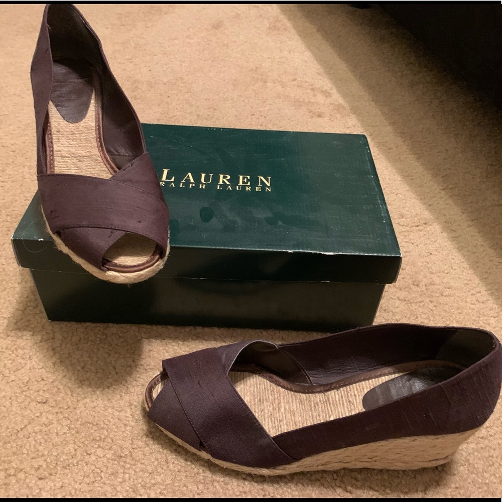 Ralph Lauren Cecilia Wedge Espadrille Brown